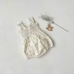【66-90cm】キャミ ロンパース ベビー ドットor小花柄 - 画像 (9)
