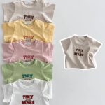 【73-100cm】半袖Tシャツ ベビー アルファベット クマ柄 プリント
