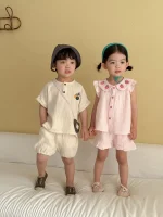 【80-150cm】セットアップ 女の子 リンクコーデリネン - 画像 (5)
