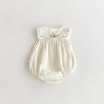 【66-90cm】ロンパース ベビー ブルー 刺繡 可愛い - 画像 (6)