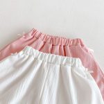 【80-130cm】ショートパンツ 女の子 無地 蝶結び セットアップ - 画像 (16)