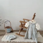 【66-90cm】ロンパース ベビー キャミチェック カジュアル - 画像 (5)
