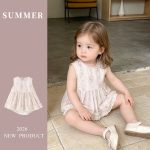 【66-90cm】ロンパース 花柄 ノースリーブ 可愛い ベビー服 - 画像 (3)