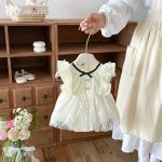 【66-90cm】ロンパース ベビー レース フリル ノースリープ - 画像 (4)