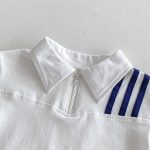 【80-130cm】セットアップ ストライプ柄 半袖ポロシャツ ショーツセット - 画像 (19)
