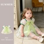 【66-100cm】ロンパースorワンピース ベビー プリンセス メッシュ - 画像 (3)