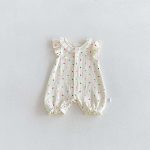 【66-90cm】ロンパース ベビー ドット 蝶結び フリル - 画像 (5)