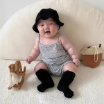 【66-90cm】セットアップ ベビー 韓国風 キャミボーダー