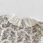 【66-100cm】セットアップ ブラック フラワー サロペット＆シャツ - 画像 (11)