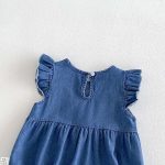 【66-90cm】ロンパース デニム フリル ノースリープ - 画像 (9)