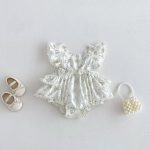 【66-90cm】ロンパース ベビー フリルダブル 蝶結び - 画像 (2)