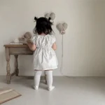 【73-100cm】ワンピース ベビー パフスリーブ ドット - 画像 (9)