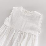 【66-90cm】ロンパース ベビー ホワイト 蝶結び ノースリーブ - 画像 (6)