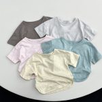 【80-130cm】半袖Tシャツ キッズ服 クリーム サラシリーズ コットン - 画像 (8)