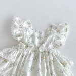 【66-90cm】ロンパース ベビー フリルダブル 蝶結び - 画像 (10)