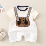 【66-90cm】セットアップ ベビー 可愛い ドッグ サロペット＆シャツ - 画像 (4)