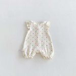 【66-90cm】ロンパース ベビー ドット 蝶結び フリル - 画像 (4)
