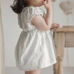 【73-100cm】ワンピース ベビー パフスリーブ ドット - 画像 (11)