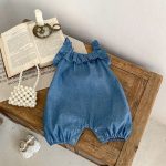 【66-90cm】ロンパース ベビー フリル デニム サロペット - 画像 (10)