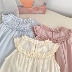 【66-90cm】ロンパース ベビー 韓国風 ノースリーブ レース襟刺繍 - 画像 (13)