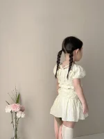 【73-100cm】セットアップ ベビー パフスリーブ スカート - 画像 (9)