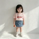 【73-100cm】Tシャツ ベビー イチゴ柄 シンプル - 画像 (4)