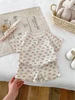 【66-100cm】セットアップ ベビー 小花柄ORレモンワッフル - 画像 (5)