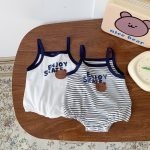 【66-90cm】キャミロンパース ベビー クマロゴ かわいい - 画像 (6)