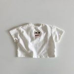 【73-100cm】半袖Tシャツ ベビー ボーダー柄 大きい目デザイン - 画像 (7)