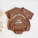【66-90cm】半袖ロンパース ベビー INS風 大人気 レタープリント - 画像 (9)
