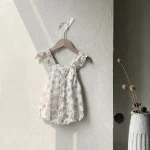 【66-90cm】ロンパース ベビー 小花柄 サロペット - 画像 (8)