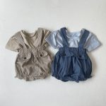 【66-90cm】サロペットロンパース ベビー ダブル ポケット - 画像 (6)