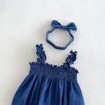 【66-90cm】キャミロンパース ベビー デニム  無地 - 画像 (6)