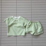 【73-120cm】セットアップ ベビー ドーパミンカラー チェック柄 - 画像 (3)