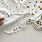 【66-90cm】ロンパース ベビー チェックor小花柄 キャミソール - 画像 (33)