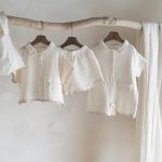 【66-90cm】ロンパース ベビー コットンシワ加工 半袖 折り襟 - 画像 (6)