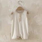 【66-90cm】ロンパース ベビー 韓国風 カラー切り替え オールインワン - 画像 (9)