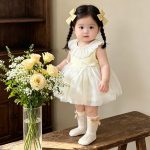 【66-90cm】ロンパース ベビー ふわふわ リボン - 画像 (2)
