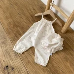 【66-100cm】ロンパース ベビー ハット付き リボン プリント キャミ - 画像 (3)