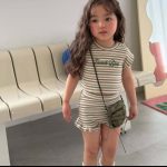 【73-120cm】セットアップ ベビー ボーダー柄 韓国風 - 画像 (6)