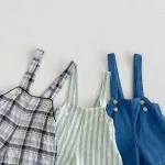 【80-120cm】ショートパンツ 男の子 韓国風 ストライプorチェク サロペット - 画像 (19)