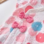 【66-90cm】ロンパース ピンク フラワー リボン ベビー服 - 画像 (8)