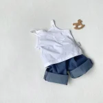 【73-100cm】パンツ ベビー 韓国風 七分丈 ストライプORシンプル - 画像 (7)
