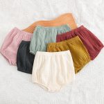 【66-100cm】ショートパンツ ベビー コットン クレープ おむつ対応 - 画像 (3)