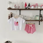 【66-100cm】セットアップ ロンパース ベビー 韓国風 フルーツ柄 - 画像 (3)