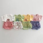 【73-100cm】半袖Tシャツ ベビー アルファベット クマ柄 プリント - 画像 (4)