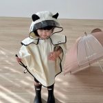 【GOODS】可愛い 帽子付き レインコート