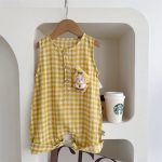 【66-90cm】ロンパース ベビー チェック オールインワン - 画像 (9)