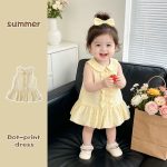 【73-120cm】ワンピース ベビー 可愛い ドット プリント - 画像 (2)
