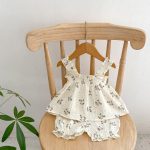 【66-100cm】セットアップ ベビー フラワー柄 クリーム - 画像 (4)